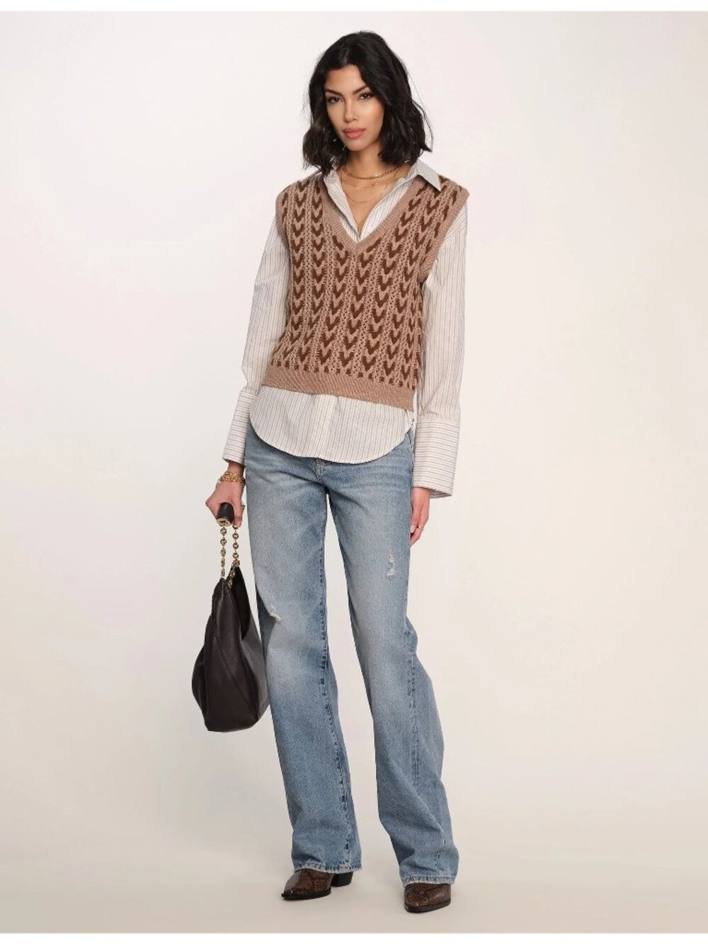 Heartloom Phoenix V-Neck Herringbone Knit Vest, size XS, brand new with tags.
